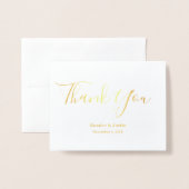 Dorée Véritable Carte de remerciements (Devant avec enveloppe)