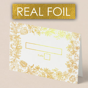 Dorée Véritable Gold Foil Floral Botanal Mariage Carte P