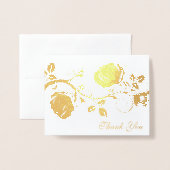 Dorée Vin carte de remerciements-Rose (Devant avec enveloppe)
