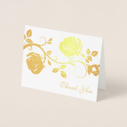 Dorée Vin carte de remerciements-Rose (Devant)