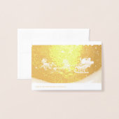 Dorée Voici Le Père Noël ! Carte Foil de Noël (Derrière avec enveloppe)