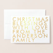 Dorée Votre Propre Carte de voeux Gold Foil (Devant avec enveloppe)