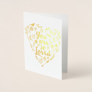 Dorée Vous êtes tellement aimés Carte de feuille d'or