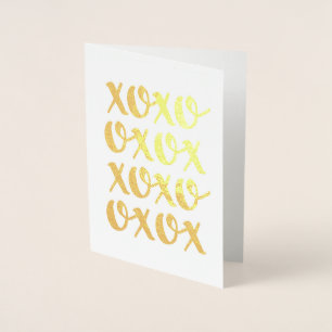 Dorée xoxo Carte de feuille d'or