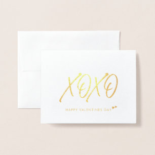Dorée XOXO Carte de la Saint-Valentin au cœur d'or