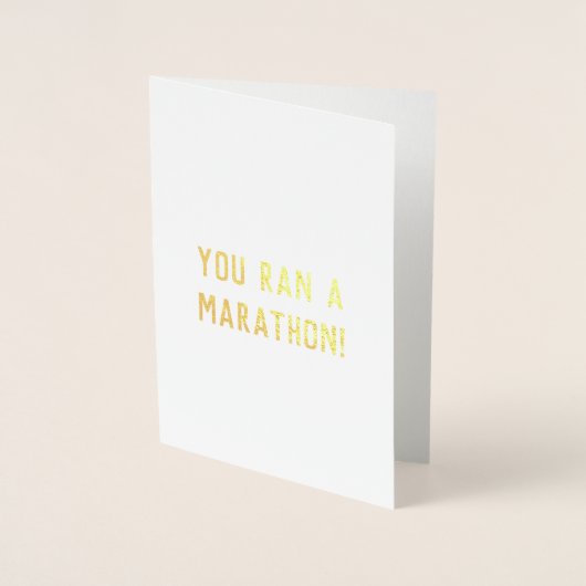 Dorée You Ran a Marathon félicitations carte chance (Devant)