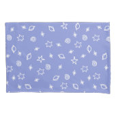 D'oreillers Housse de Coussin Bleu Espace Doodle Étoiles Planè (devant)