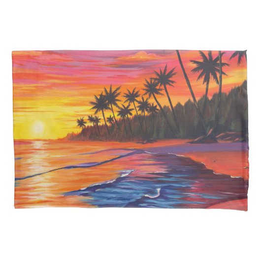D'oreillers Housse de Coussin Coucher de Soleil Tropical (devant)
