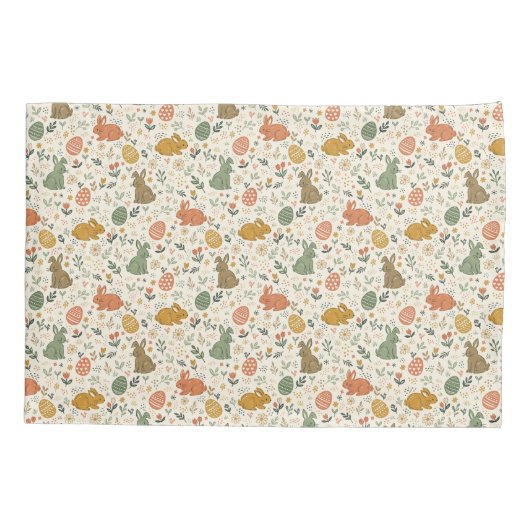 D'oreillers Housse de coussin de lapins de printemps dessinés (Dos)
