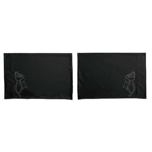 D'oreillers Housse de coussin définie avec chauve-souris clign (devant-Set)