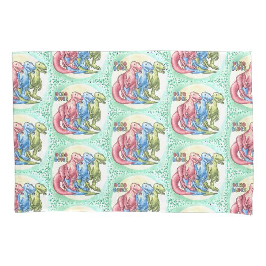 D'oreillers Housse de coussin Dinosaures Dino Dudes (devant)