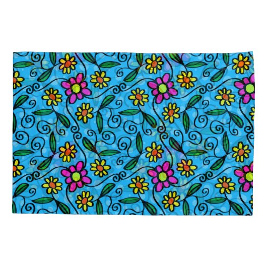 D'oreillers Housse de coussin florale abstraite (Dos)