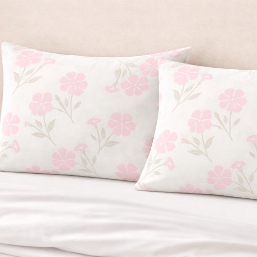 D'oreillers Housse de coussin florale rose tendre