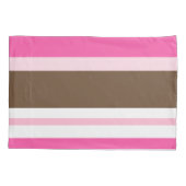 D'oreillers Housse de Coussin Marron et Rose à Rayures (Dos)