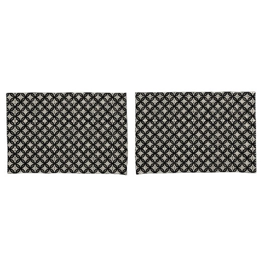 D'oreillers Housse de coussin noire et beige (devant-Set)
