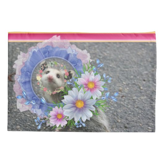 D'oreillers Housse de Coussin Opossum Floral (Dos)