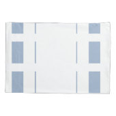 D'oreillers Housse de Coussin Rayée Carrée Blanche et Bleue (Dos)