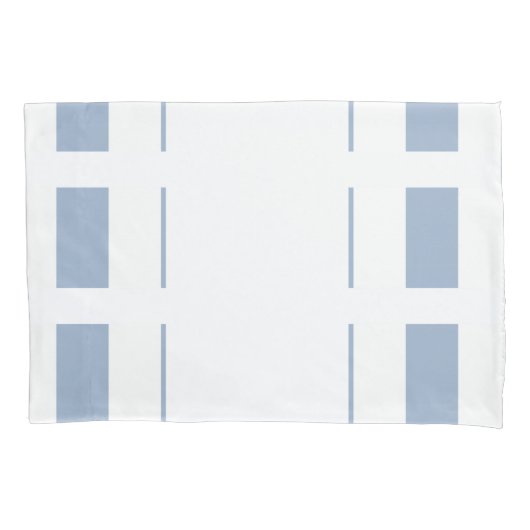D'oreillers Housse de Coussin Rayée Carrée Blanche et Bleue (devant)