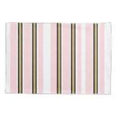 D'oreillers Housse de coussin rose et or blanc rayure noire (Dos)
