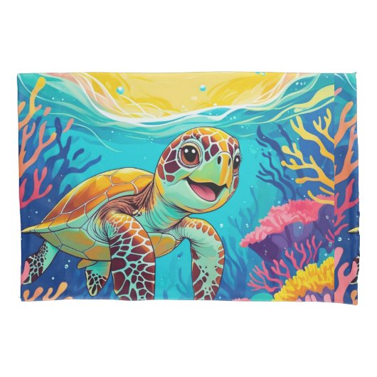 D'oreillers Housse de coussin tortue Boho australienne | Ensol (devant)