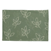 D'oreillers Parure de housse de couette à feuilles vertes (Dos-gauche)