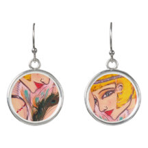 Boucles d'oreille de baisse de fille d'aileron