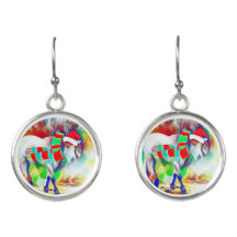 Boucles d'oreille de mode de cheval de Noël