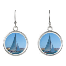Yachts Voile Océan Argent Argent Boucles d'oreille