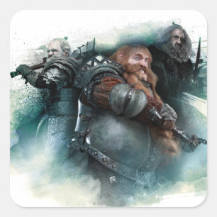 Dori, Bombur en Oin Graphic Vierkante Sticker