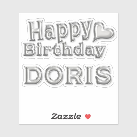 Doris Happy Birthday Autocollants (Feuille)