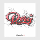 Doris red Heart Graffiti Aufkleber Sticker (Vel)