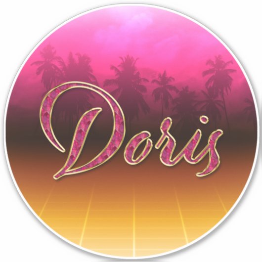 Doris Vorname Name golden pink Aufkleber Sticker (Voorkant)