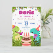 Doris wordt 8 Verjaardag uitnodiging (Staand voorkant)