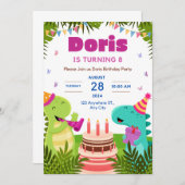Doris wordt 8 Verjaardag uitnodiging (Voorkant / Achterkant)