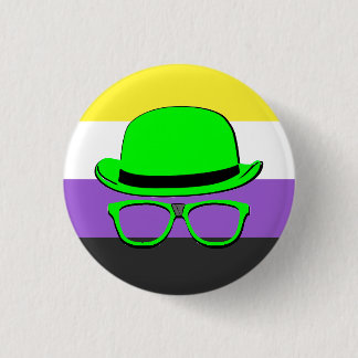 Dork Night Enby Pride Knop Ronde Button 3,2 Cm