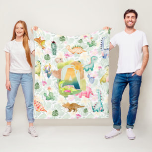 DORKY DINOSAURUSSEN JONGENS DECOR BABY KINDERKAMER FLEECE DEKEN