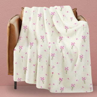 Dorm Moderne Girly Roze Tulpen Bloemen Fleece Deken