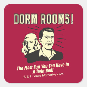 Dorm Room: Meest vun Twin Bed Vierkante Sticker
