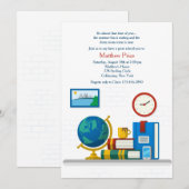 Dorm Room off to School Invitation Kaart (Voorkant / Achterkant)