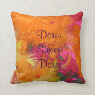 Dorm Sweet Dorm 16-inch Square Pillow Oranje Pink Kussen