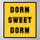 Dorm Sweet Dorm Black Poster (Voorkant)