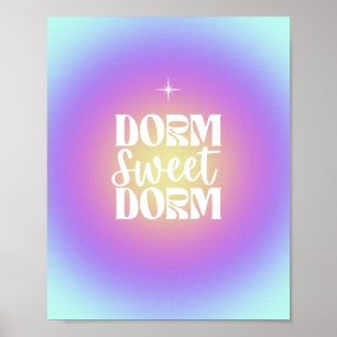Dorm Sweet Dorm Blue en Paarse gradiënt Aura Poste Poster