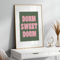 Dorm Sweet Dorm Colorful Lettering Pink Green