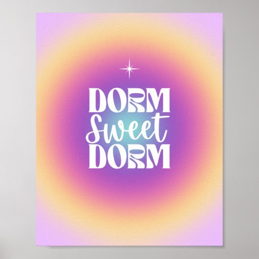Dorm Sweet Dorm Fuchsia & Aqua Gradient Aura Poster (Voorkant)