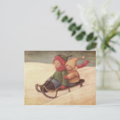 Dormir à travers la carte postale de neige (Debout devant)