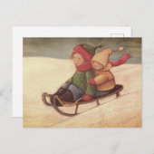 Dormir à travers la carte postale de neige (Devant / Derrière)