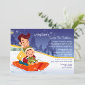 Dormir Amusant hiver Anniversaire Invitation (Debout devant)