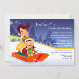 Dormir Amusant hiver Anniversaire Invitation