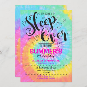 Dormir au-dessus de la partie Tie Dye Invitation S