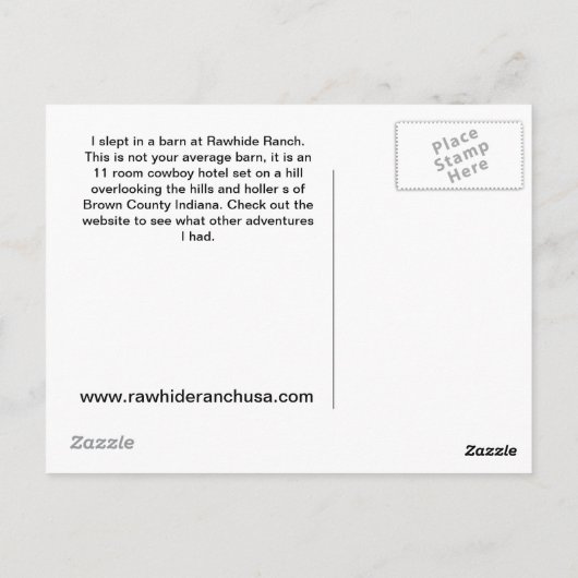 Dormir dans une carte postale de grange (Dos)